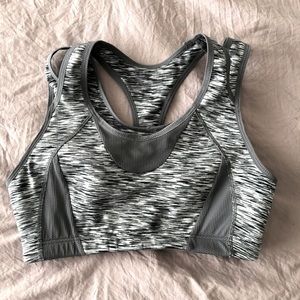 Gray marled sports bra